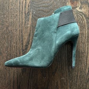 GUESS Dark Green Suede Booties